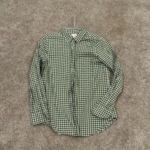J Crew Factory Green Plaid Women’s Button-up Size S